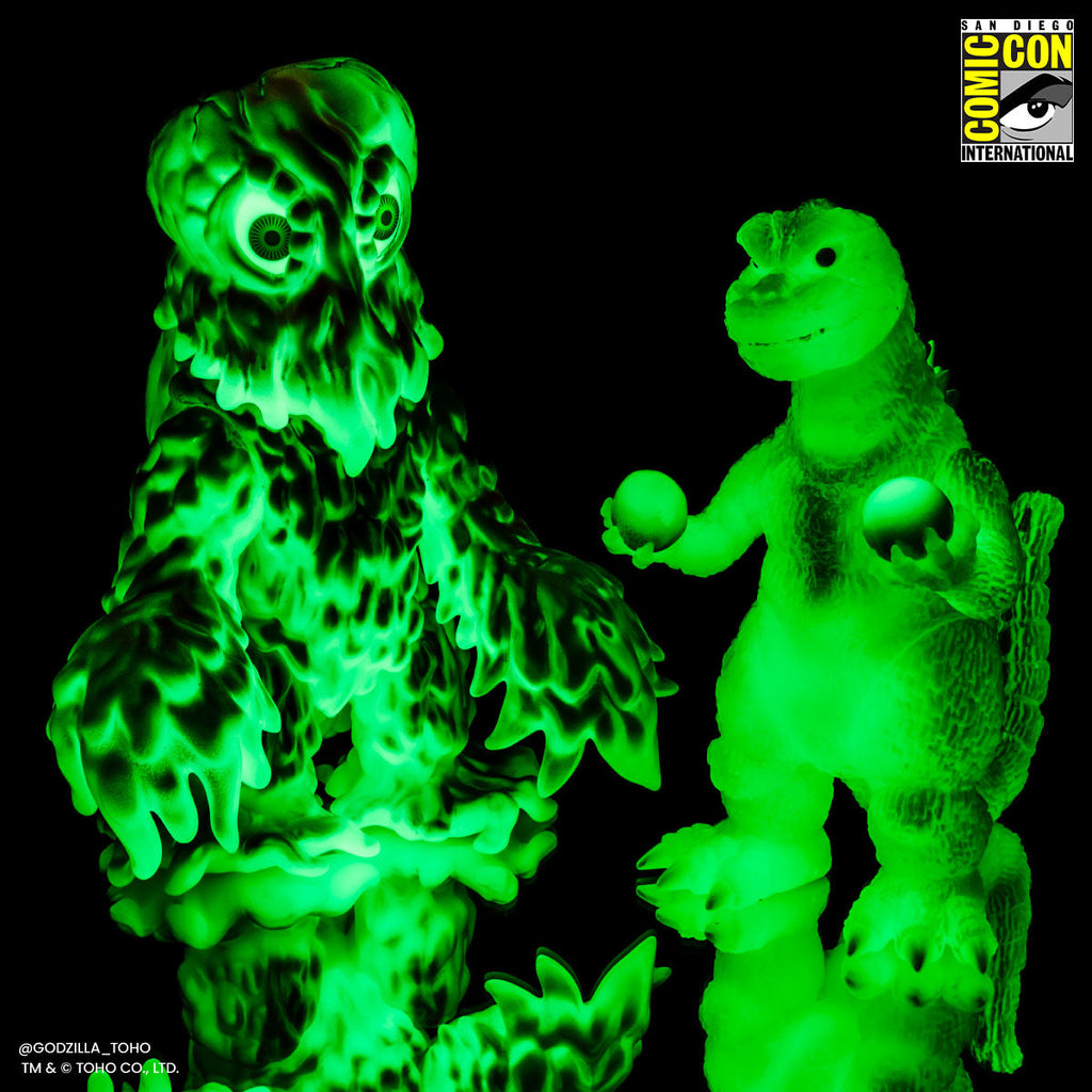 Godzilla and Hedorah Soft Vinyl Figure Set - Cherry Blossom Glow In the Dark Variant