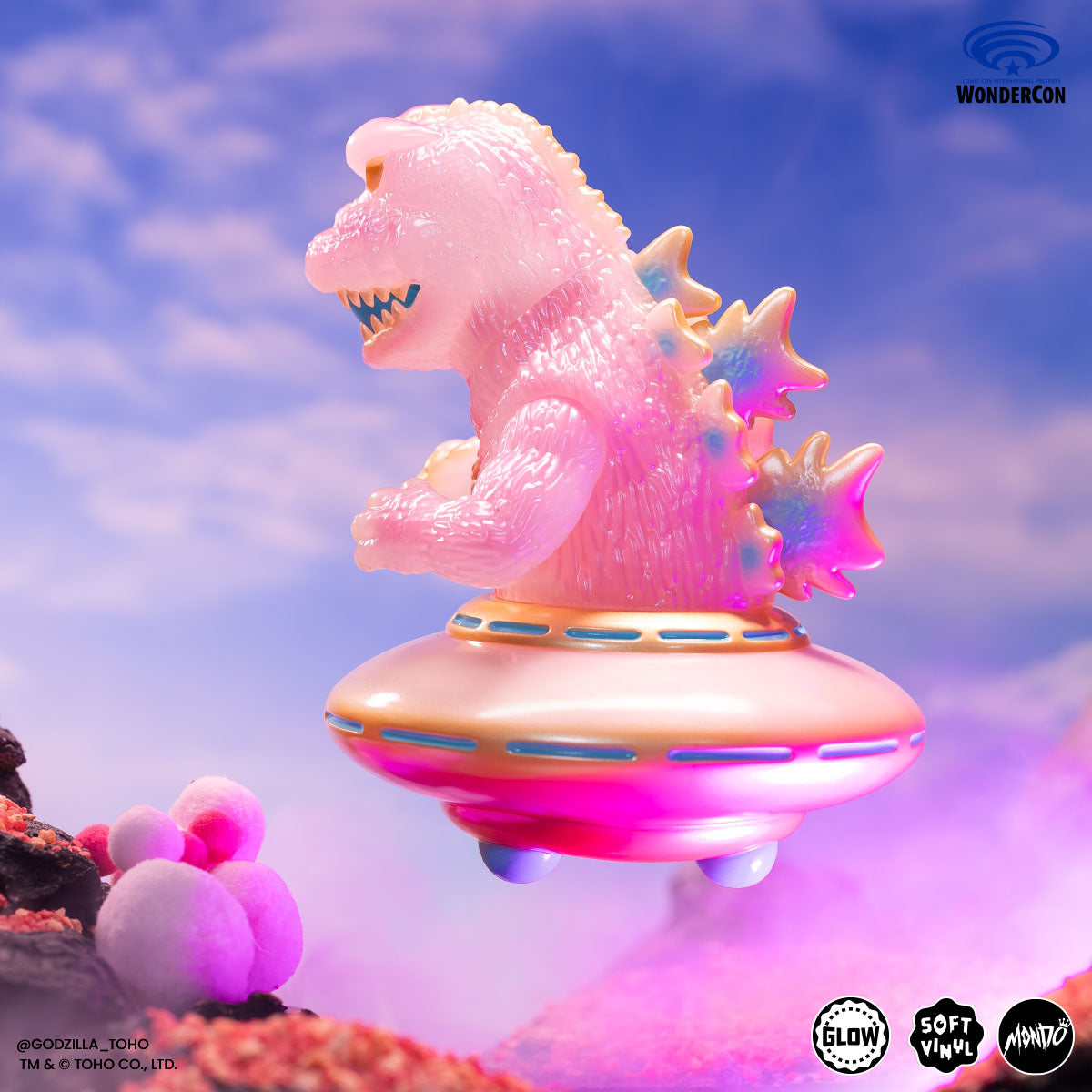 Godzilla UFO - Vinyl Designer Figure by Octeel - Cherry Blossom Variant
