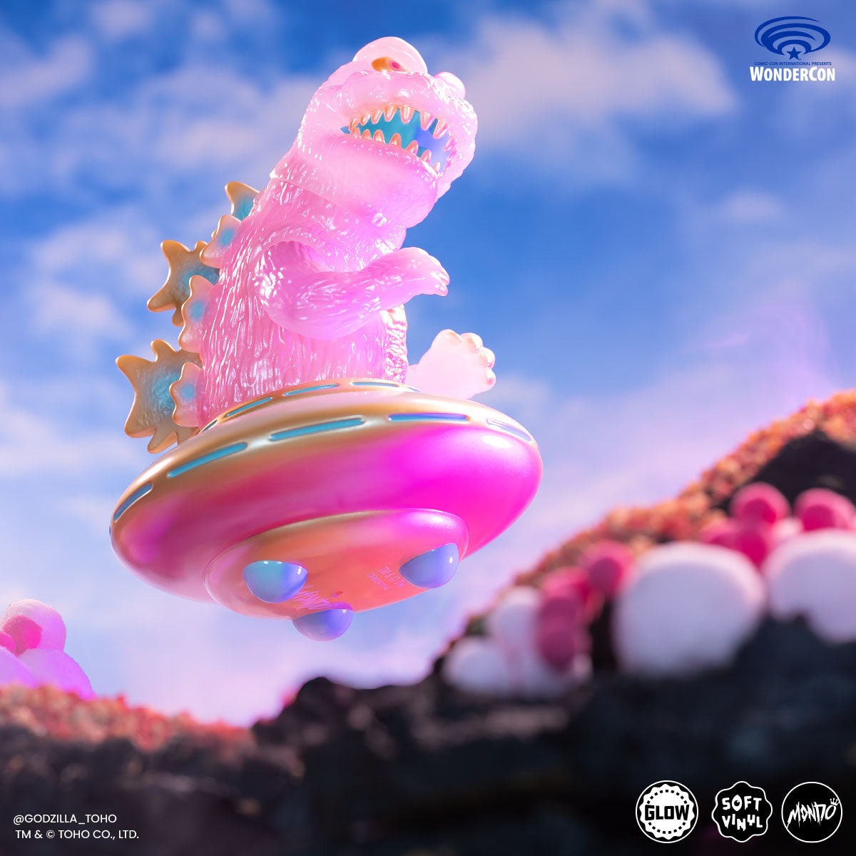 Godzilla UFO - Vinyl Designer Figure by Octeel - Cherry Blossom Variant