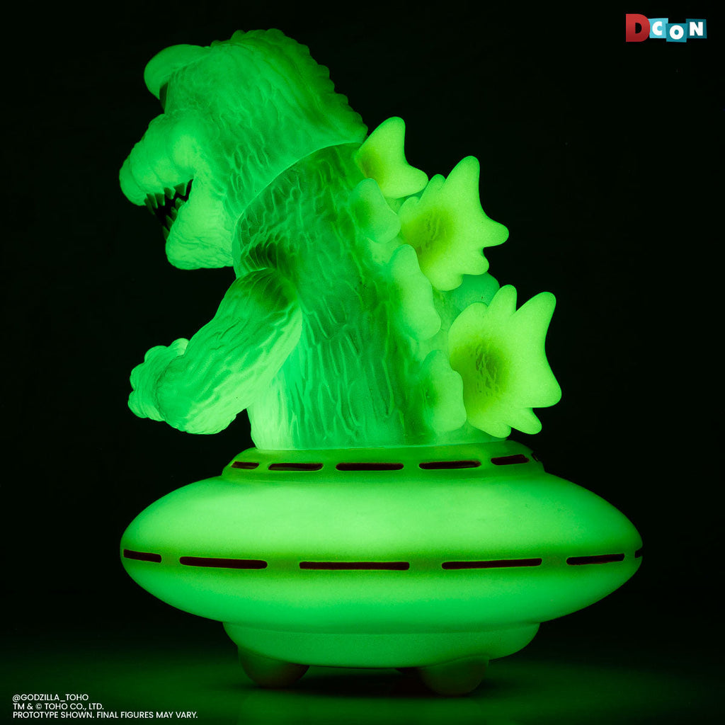 Godzilla UFO - Vinyl Designer Figure by Octeel - Glow-in-the-Dark Green Variant