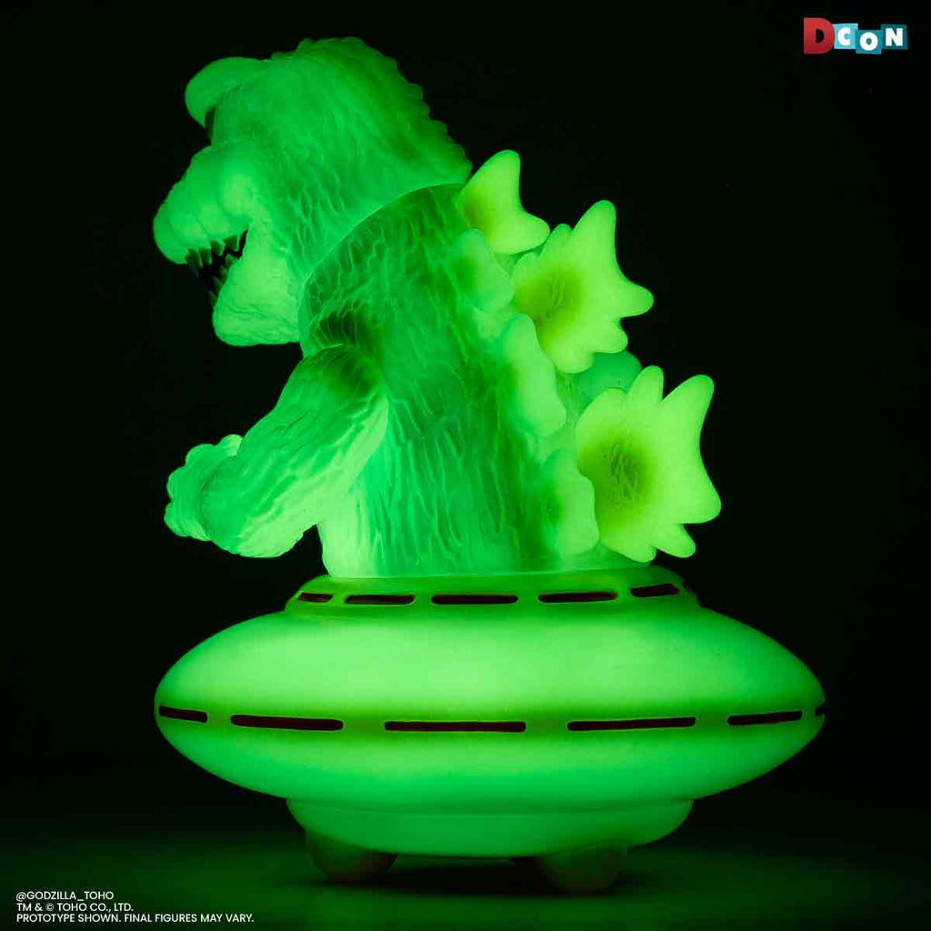 Godzilla UFO - Vinyl Designer Figure by Octeel - Glow-in-the-Dark Green Variant