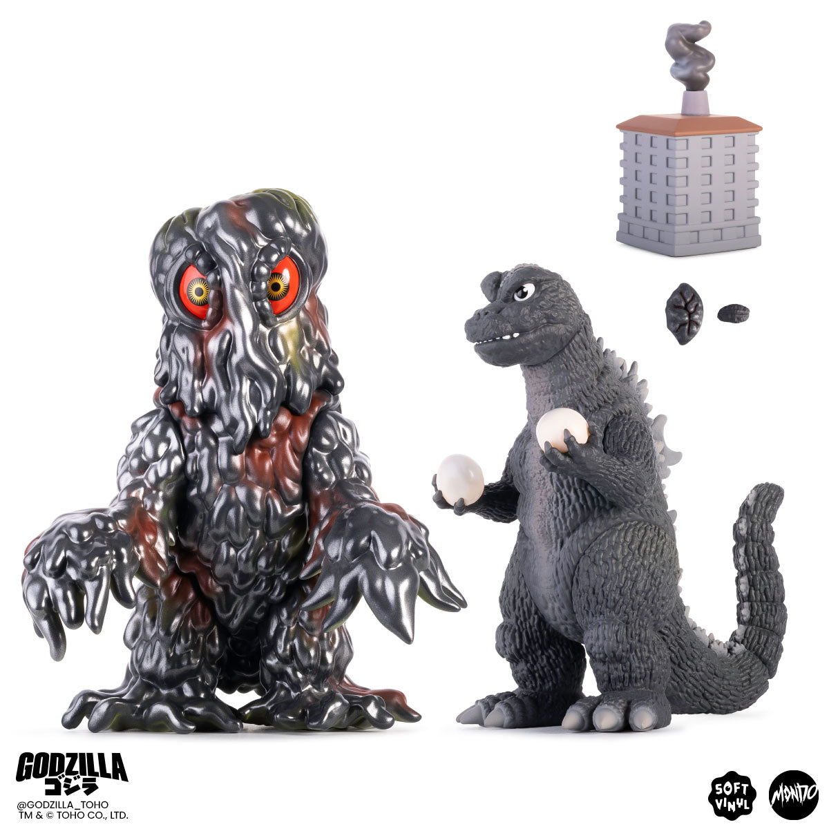 Godzilla and Hedorah Soft Vinyl Figure Set -  Godzilla vs The Smog Monster