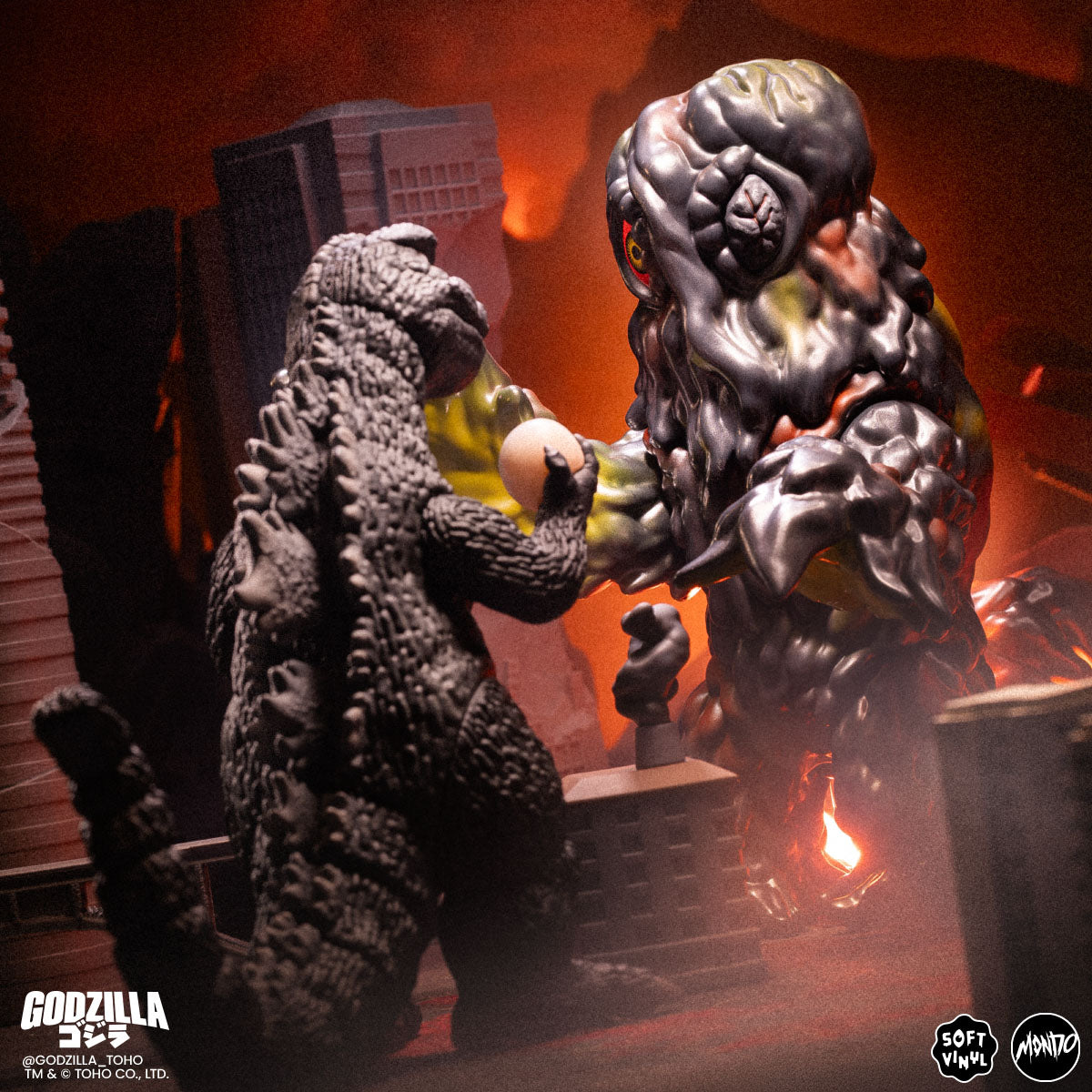 Godzilla and Hedorah Soft Vinyl Figure Set -  Godzilla vs The Smog Monster