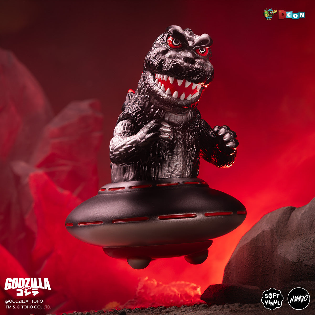 Godzilla UFO - Vinyl Designer Figure by Octeel - Xillean Black Variant