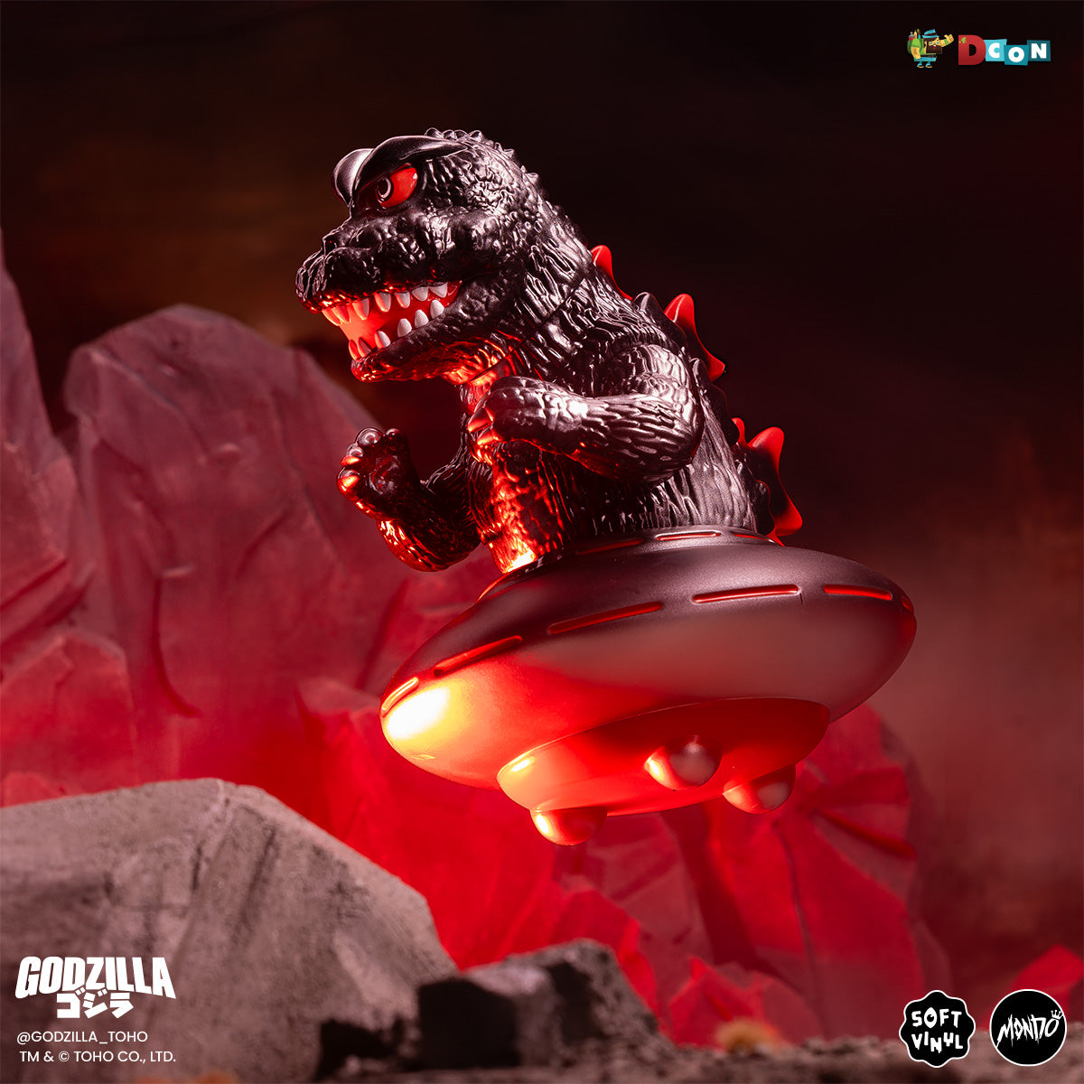 Godzilla UFO - Vinyl Designer Figure by Octeel - Xillean Black Variant