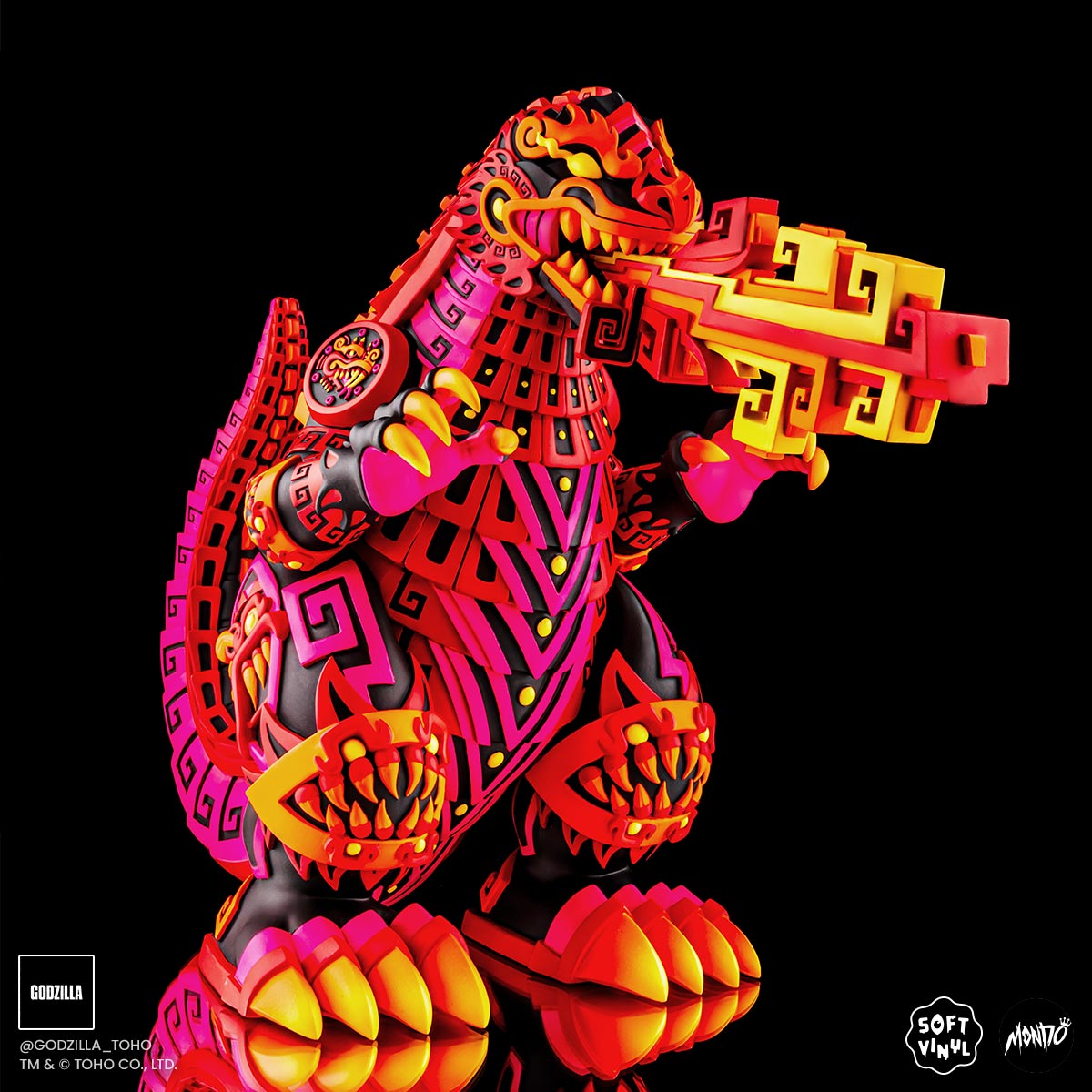 Godzilla - Vinyl Designer Figure by Urban Aztec - Burning Variant Timed Edition
