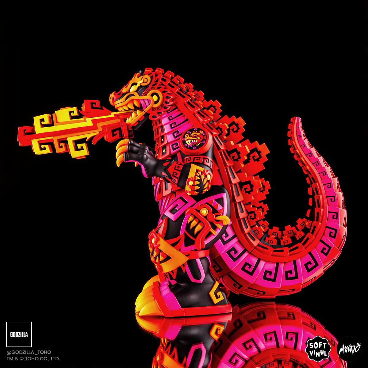 Godzilla - Vinyl Designer Figure by Urban Aztec - Burning Variant Timed Edition