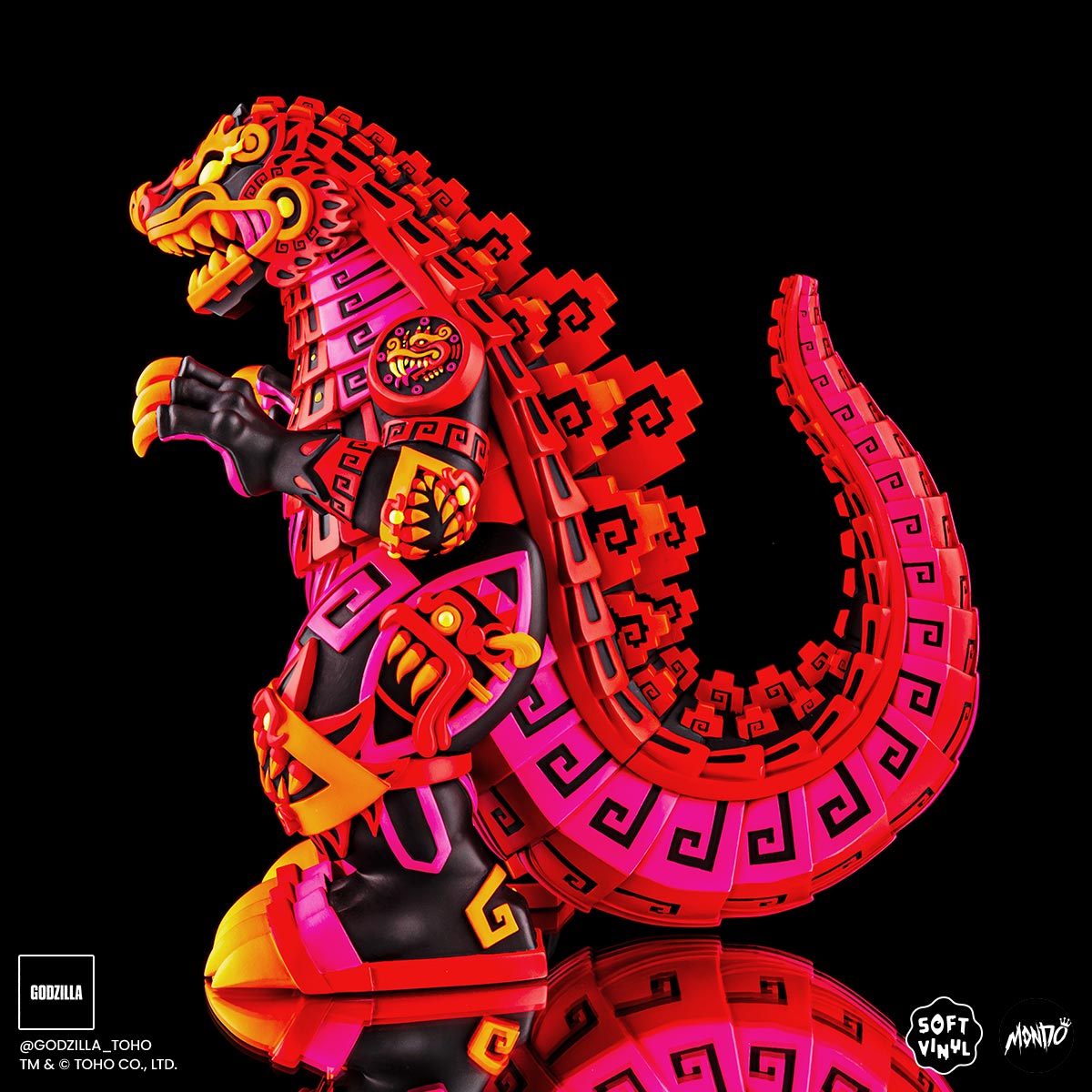 Godzilla - Vinyl Designer Figure by Urban Aztec - Burning Variant Timed Edition