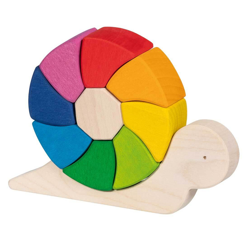 Wooden Snail Puzzle + Block Set