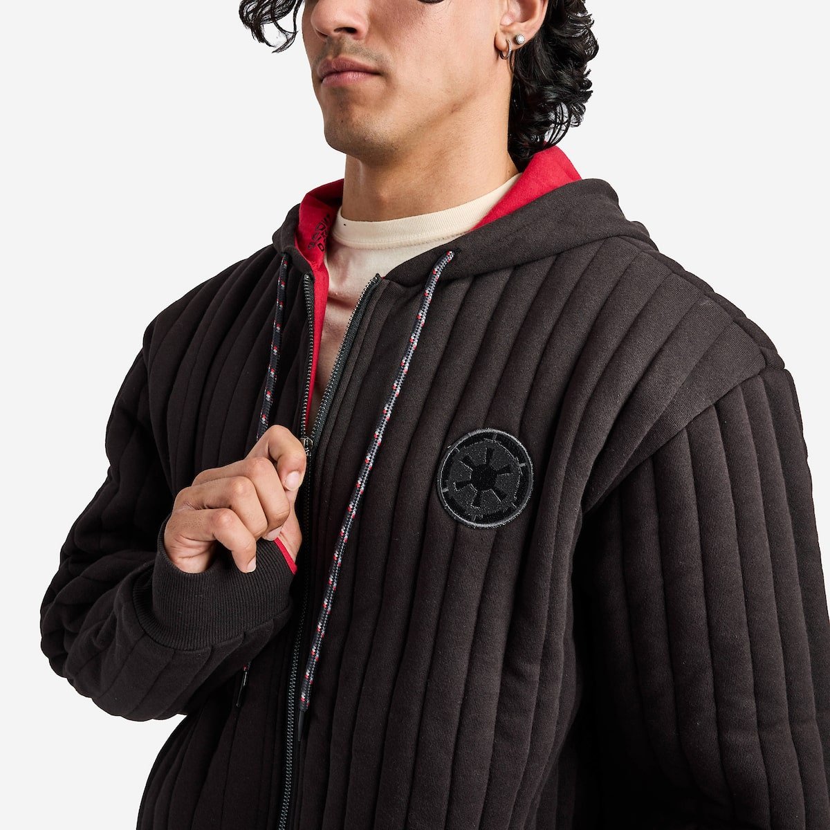 Empire Quilted Zip-Up Hoodie