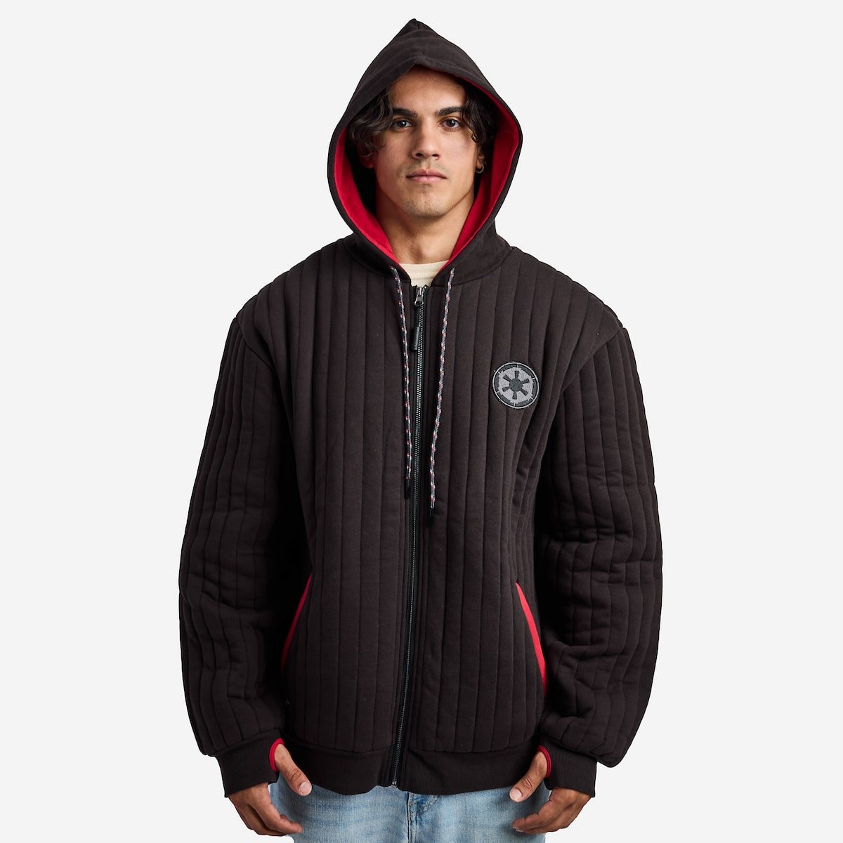 Empire Quilted Zip-Up Hoodie