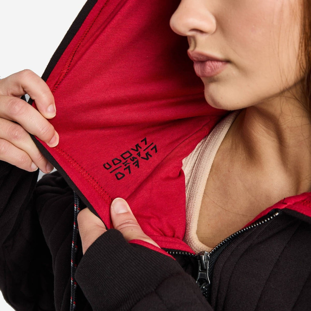 Empire Quilted Zip-Up Hoodie