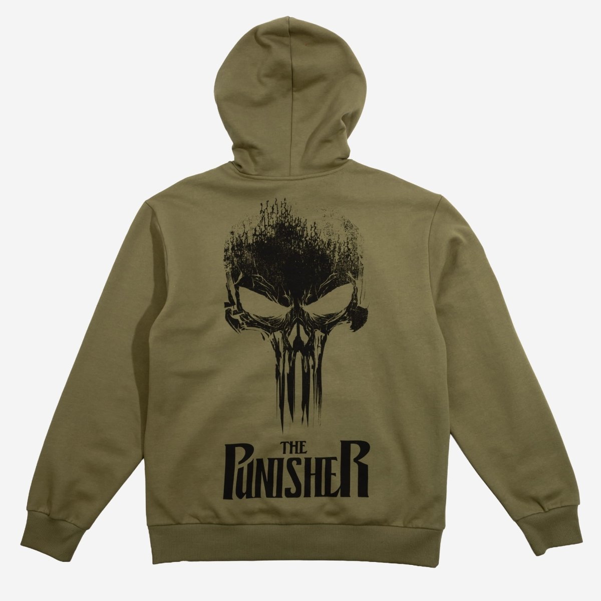 The Punisher Distressed Print Zip-Up Hoodie