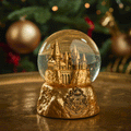 Hogwarts Christmas Gold Snow Globe