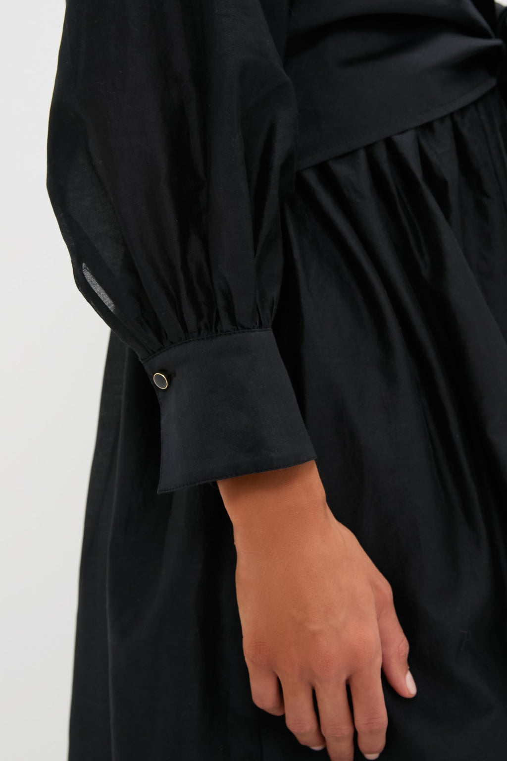Black Tie Front Bow Bea Maxi Dress
