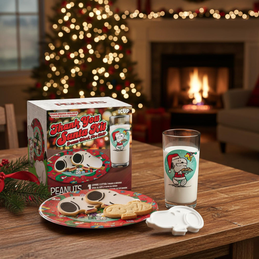 Peanuts "Thank You, Santa" Gift Set | Glass, Plate, and Cookie Cutter