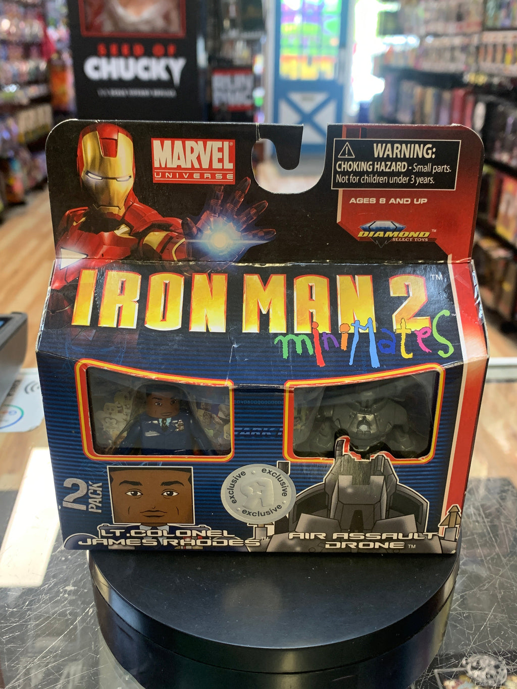 Lt James Rhodes & Air Assault Drone (Marvel Minimates, Diamond Select) SEALED
