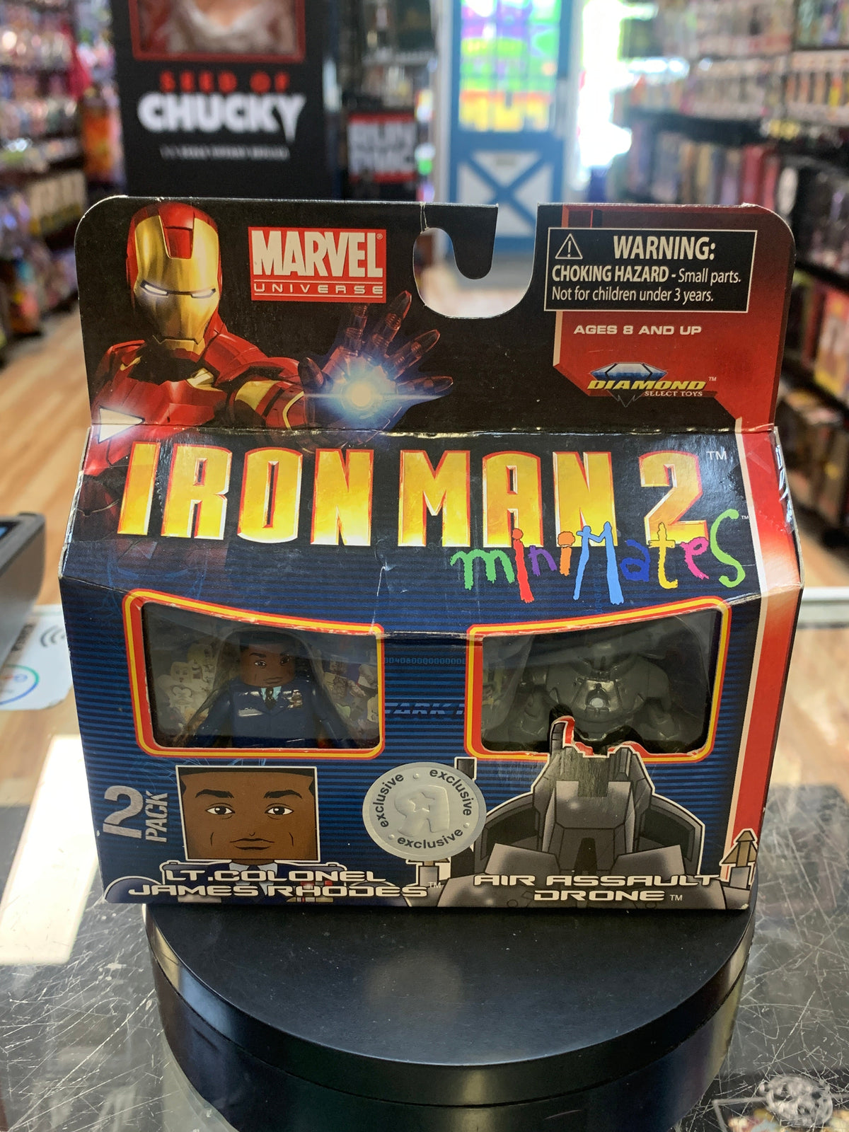 Lt James Rhodes & Air Assault Drone (Marvel Minimates, Diamond Select) SEALED