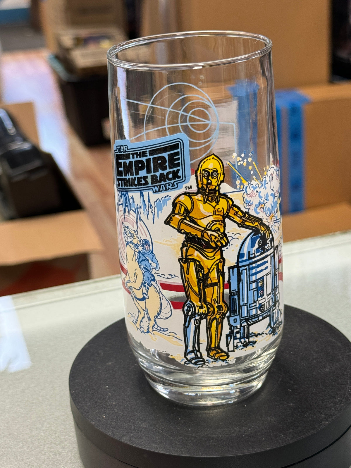 Empire Strikes Back R2-D2 & C-3PO Glass Cup (Vintage Star Wars, Happy Meal Glasses)