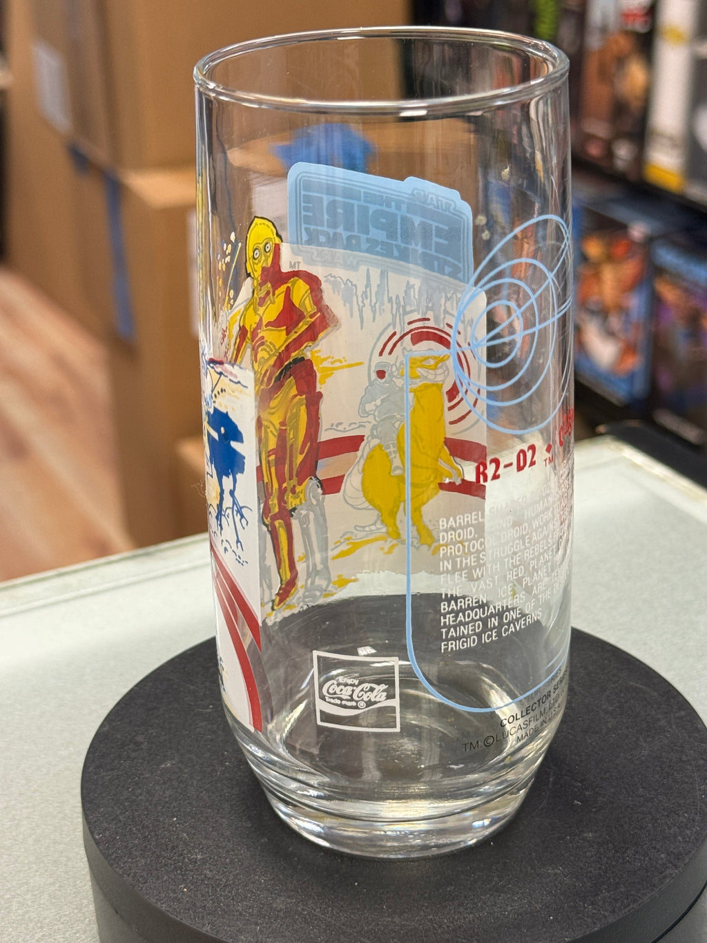 Empire Strikes Back R2-D2 & C-3PO Glass Cup (Vintage Star Wars, Happy Meal Glasses)