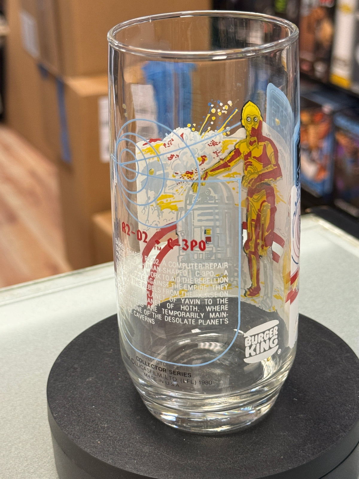 Empire Strikes Back R2-D2 & C-3PO Glass Cup (Vintage Star Wars, Happy Meal Glasses)