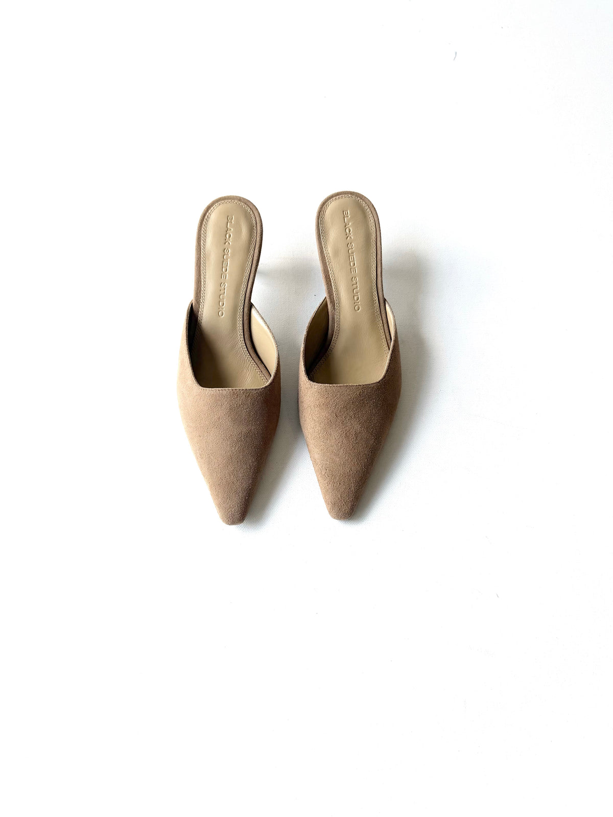 Black Suede Studio Riley Heel