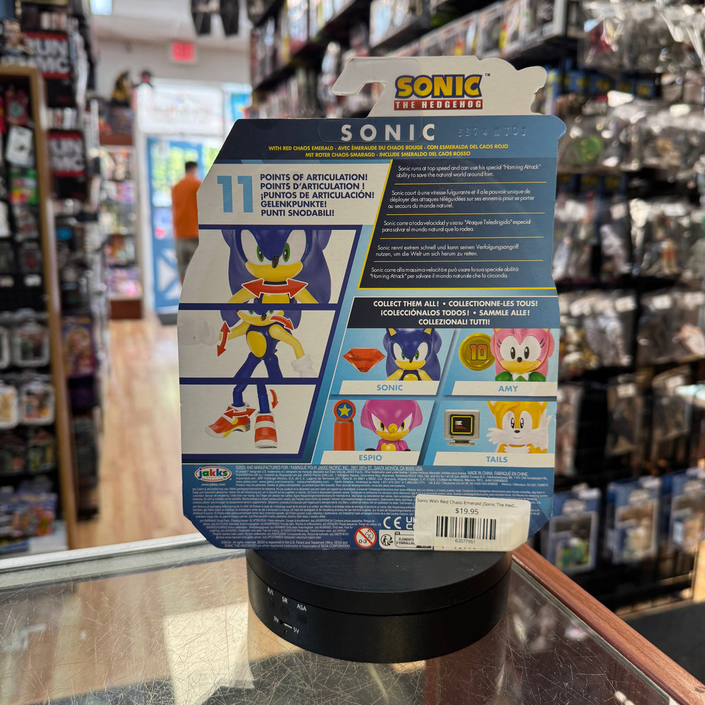 Sonic With Red Chaos Emerald (Sonic The Hedgehog, Jakks Pacific) **SEALED**
