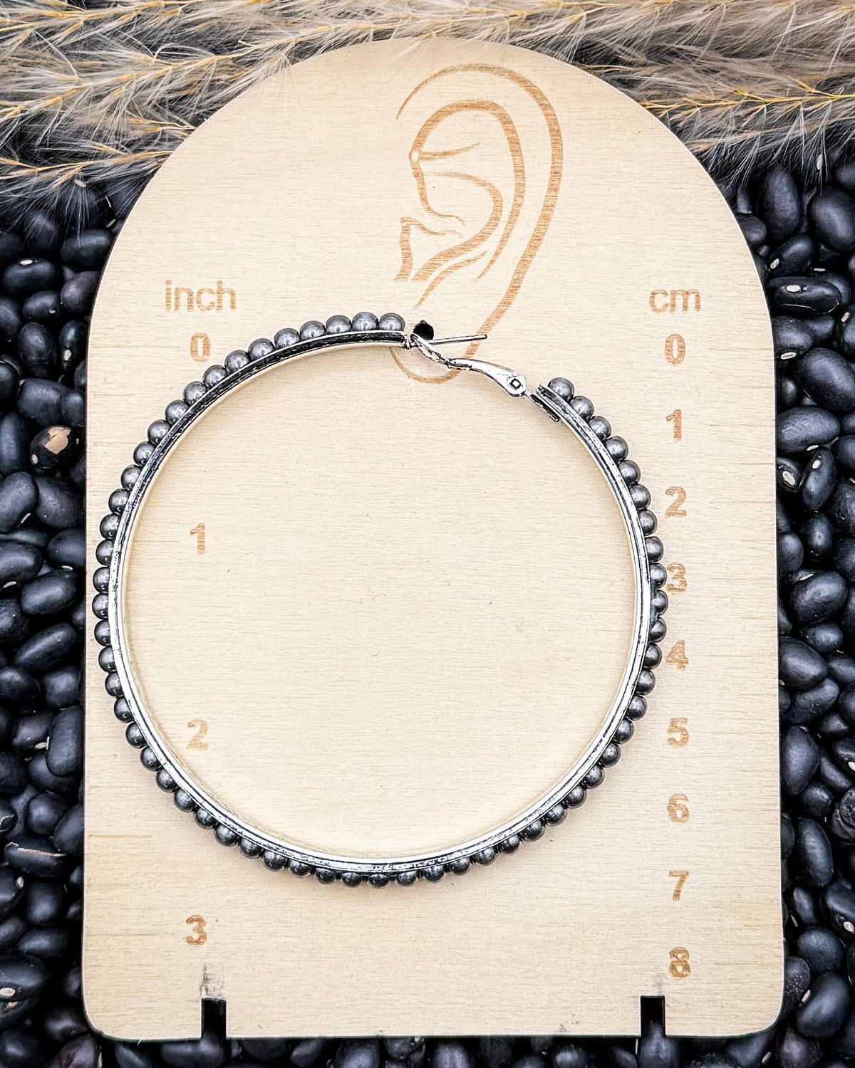 Harper Pearl Fashion Hoop Earrings in Silver