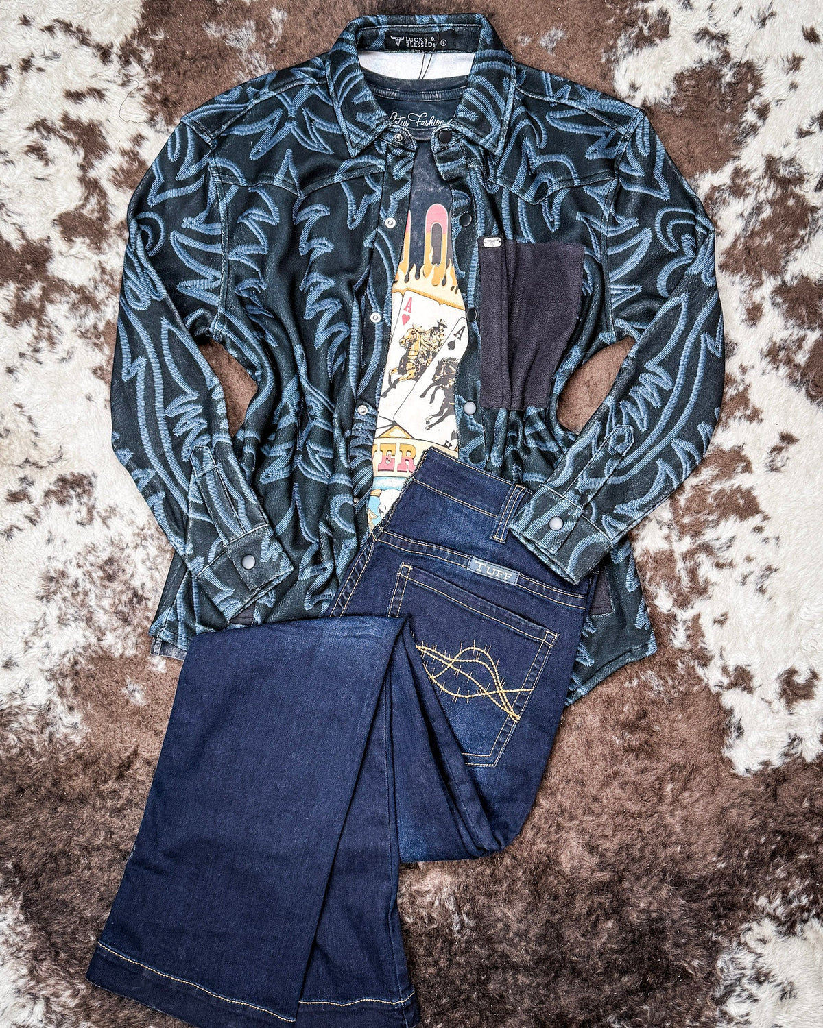 Hollis Boot Stitch Fleece Shacket by Lucky & Blessed