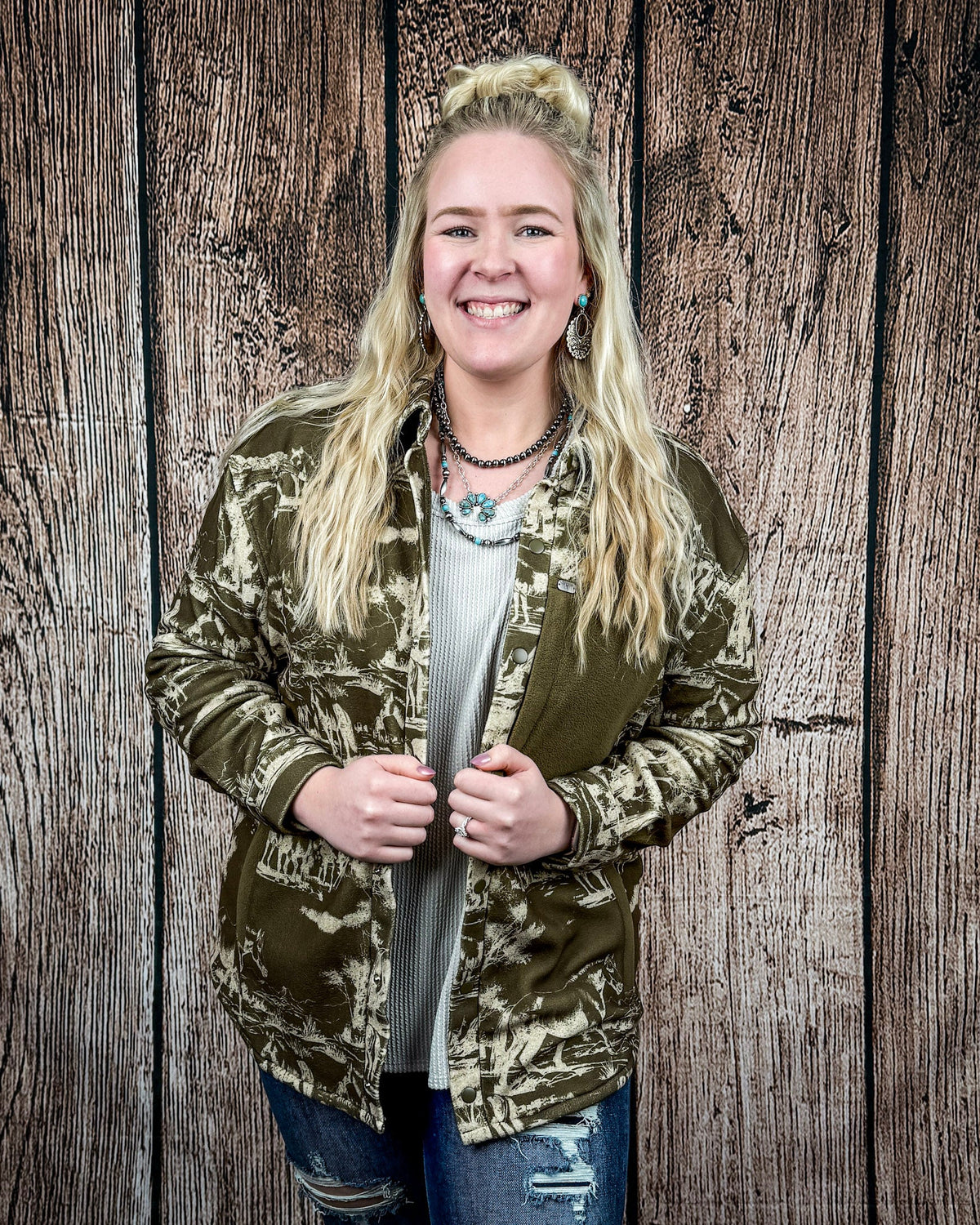 Cimmaron Range Fleece Shacket by Lucky & Blessed