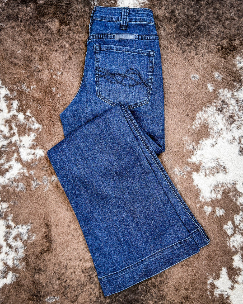 Dark Wide Leg Trouser Jeans by Cowgirl Tuff