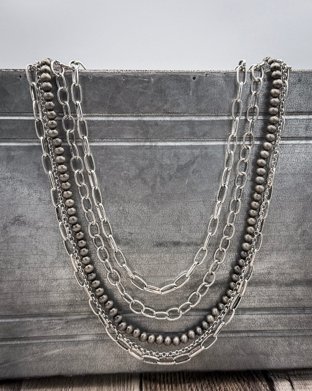 Calder Five Strand Chain Fashion Necklace Set