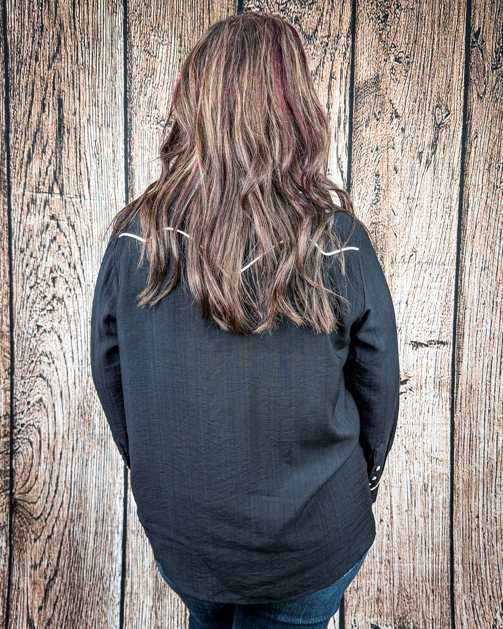 Blackwood Pearl Snap Western Shirt in Black by Lucky and Blessed