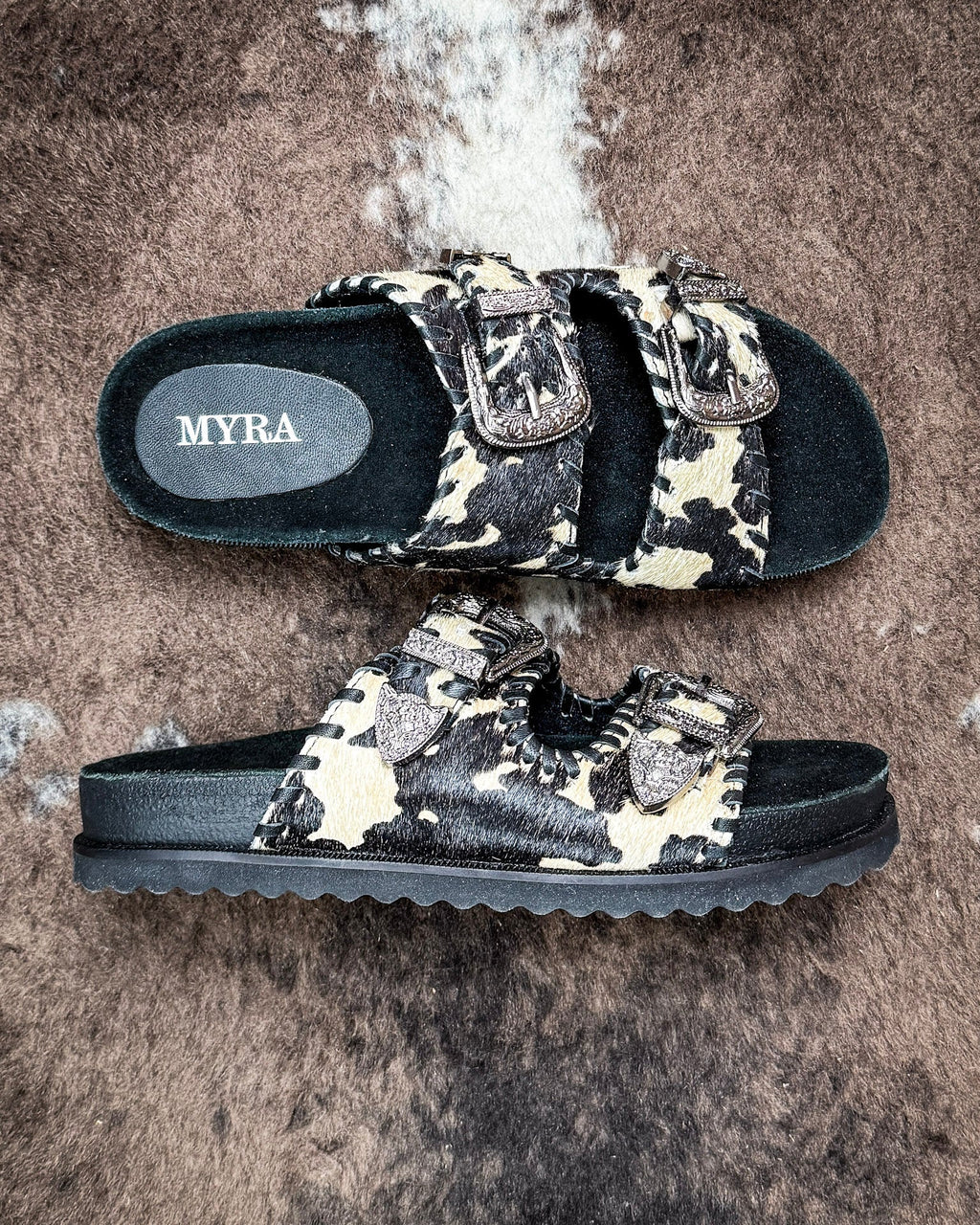 Coyote Crest Western Hand-Tooled Sandals by Myra Bag