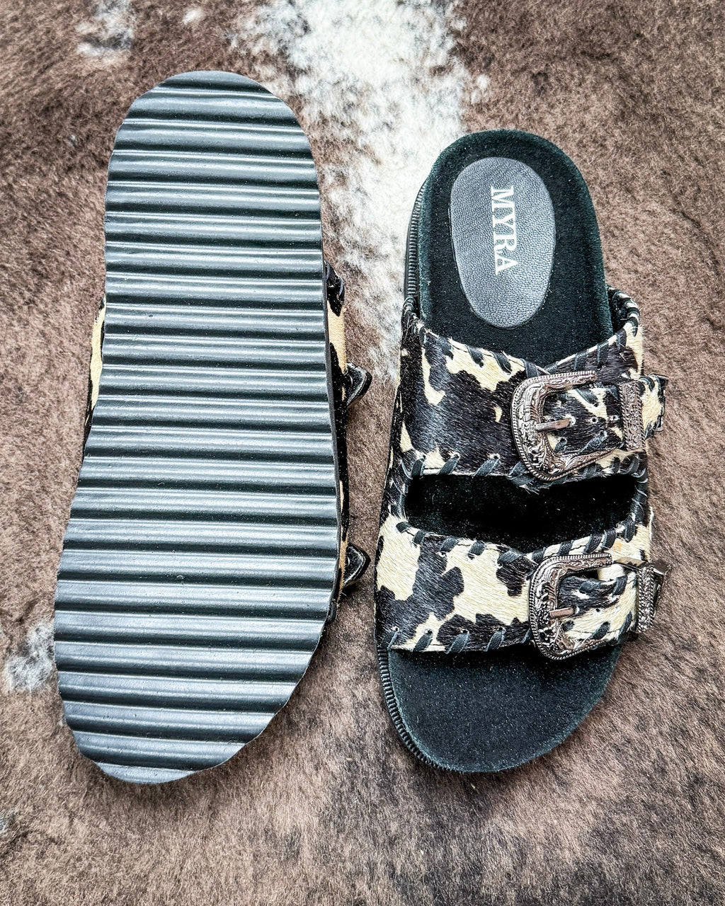 Coyote Crest Western Hand-Tooled Sandals by Myra Bag