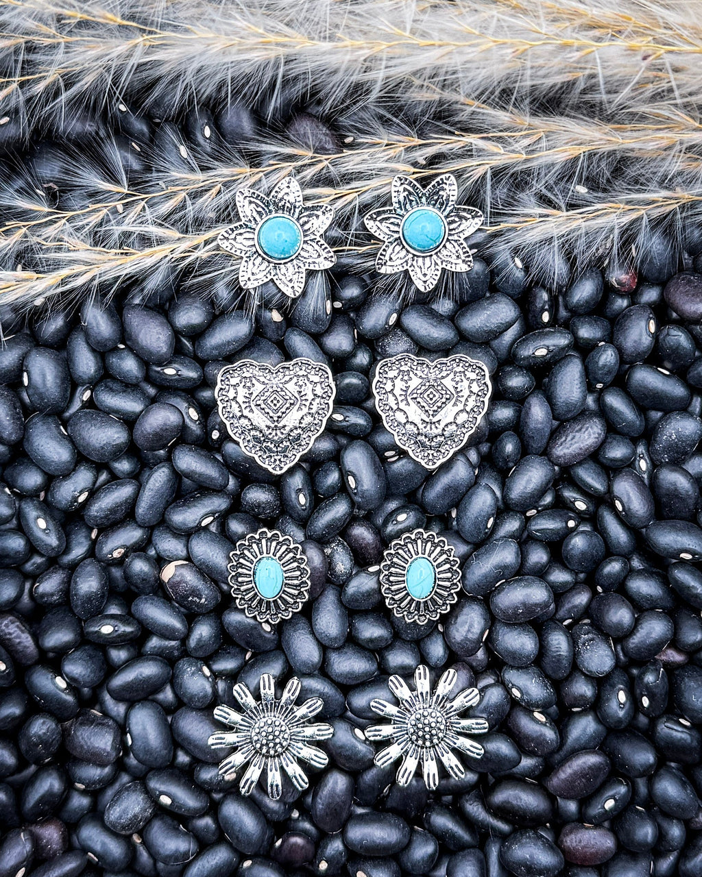 Heritage Floral Stud Fashion Earring Set