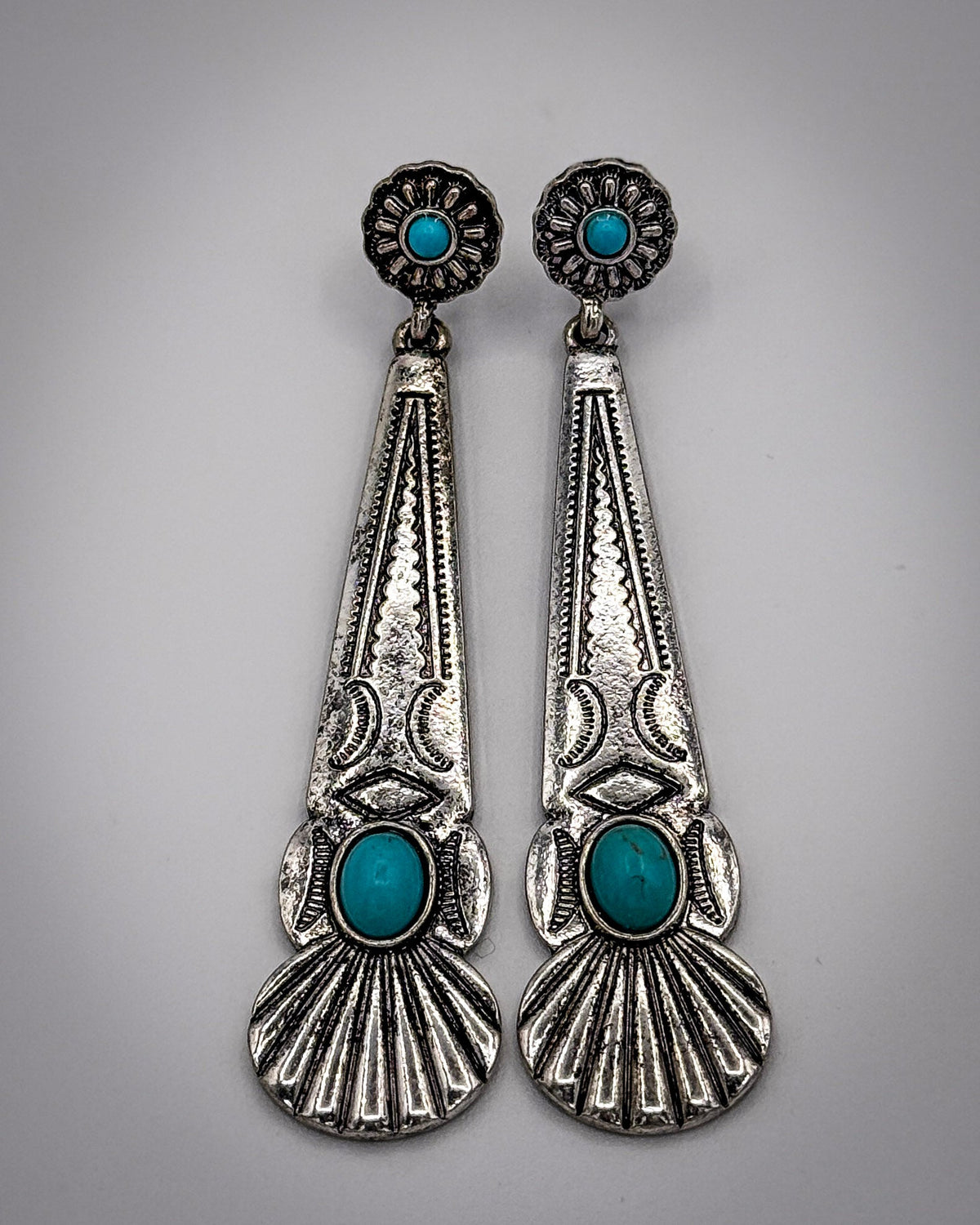 Calista Aqua Stone Fashion Dangle Earrings