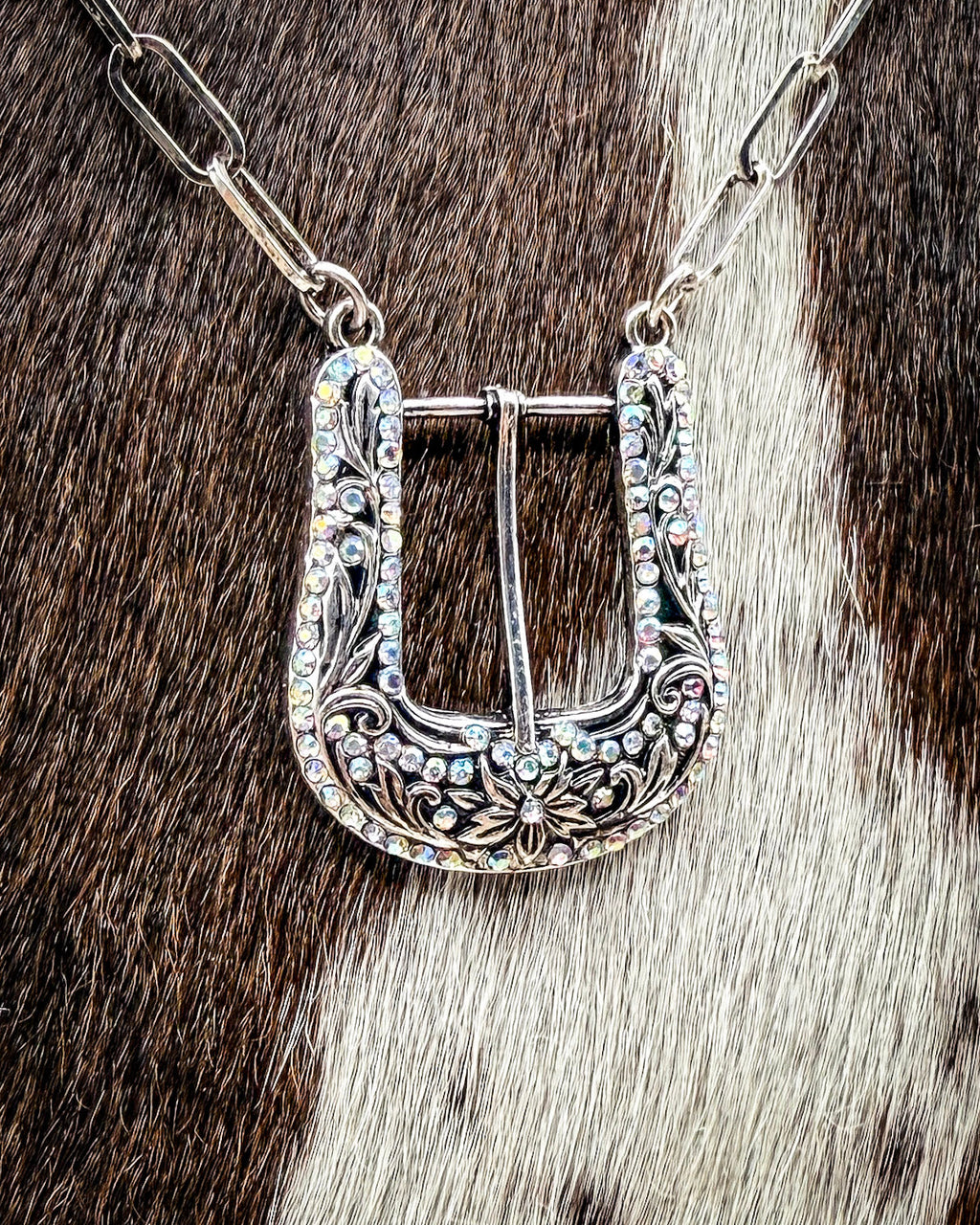 Avery Rhinestone Buckle Fashion Necklace