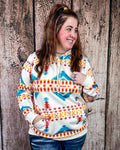 Copperline Aztec Hoodie in Cream