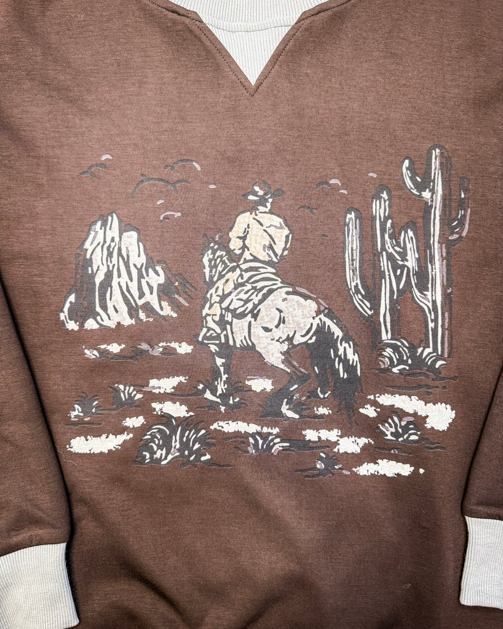 Home on the Range Pullover in Dark Brown