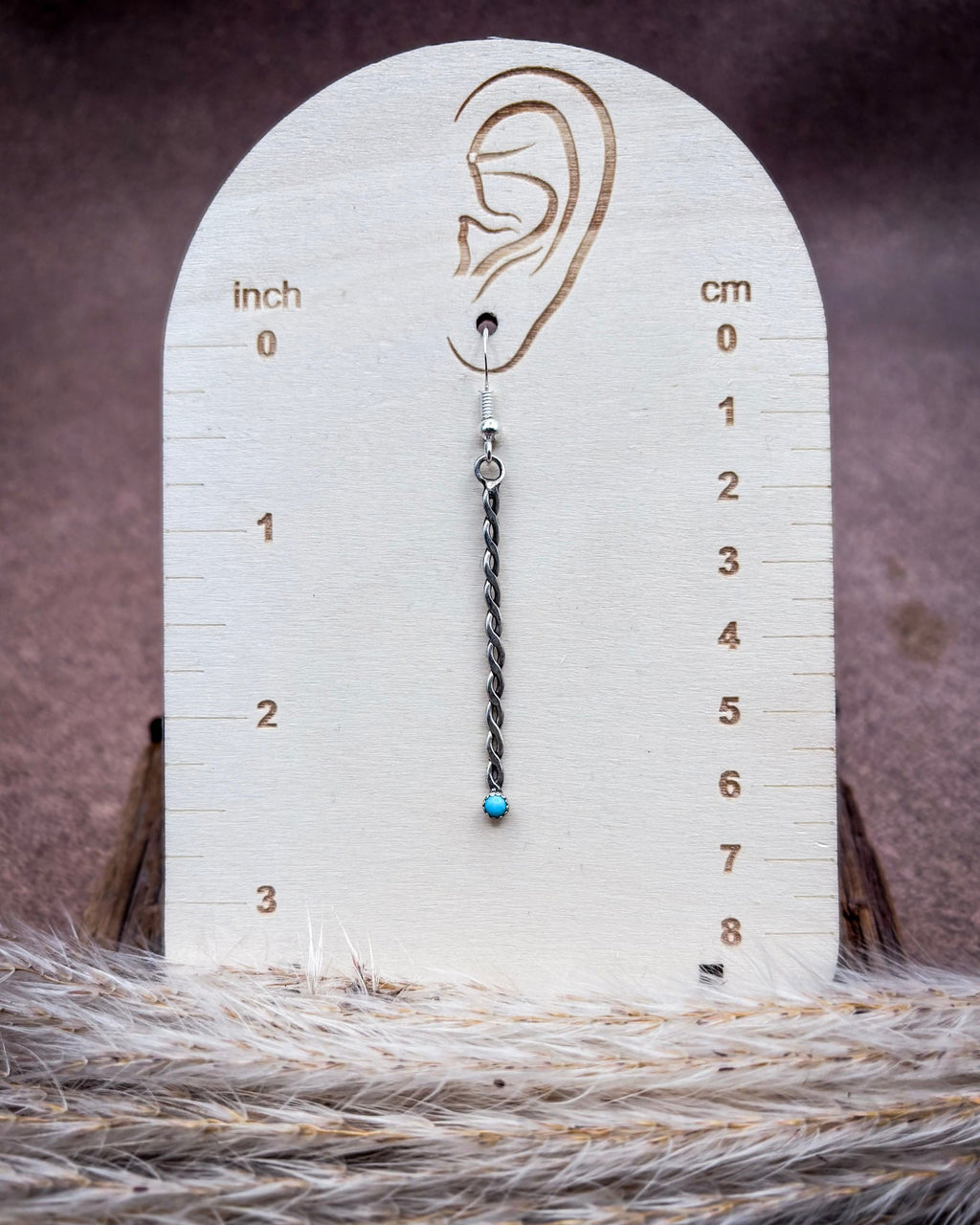 Dot Turquoise Twisted Wire Earrings by Katrina Tsosie