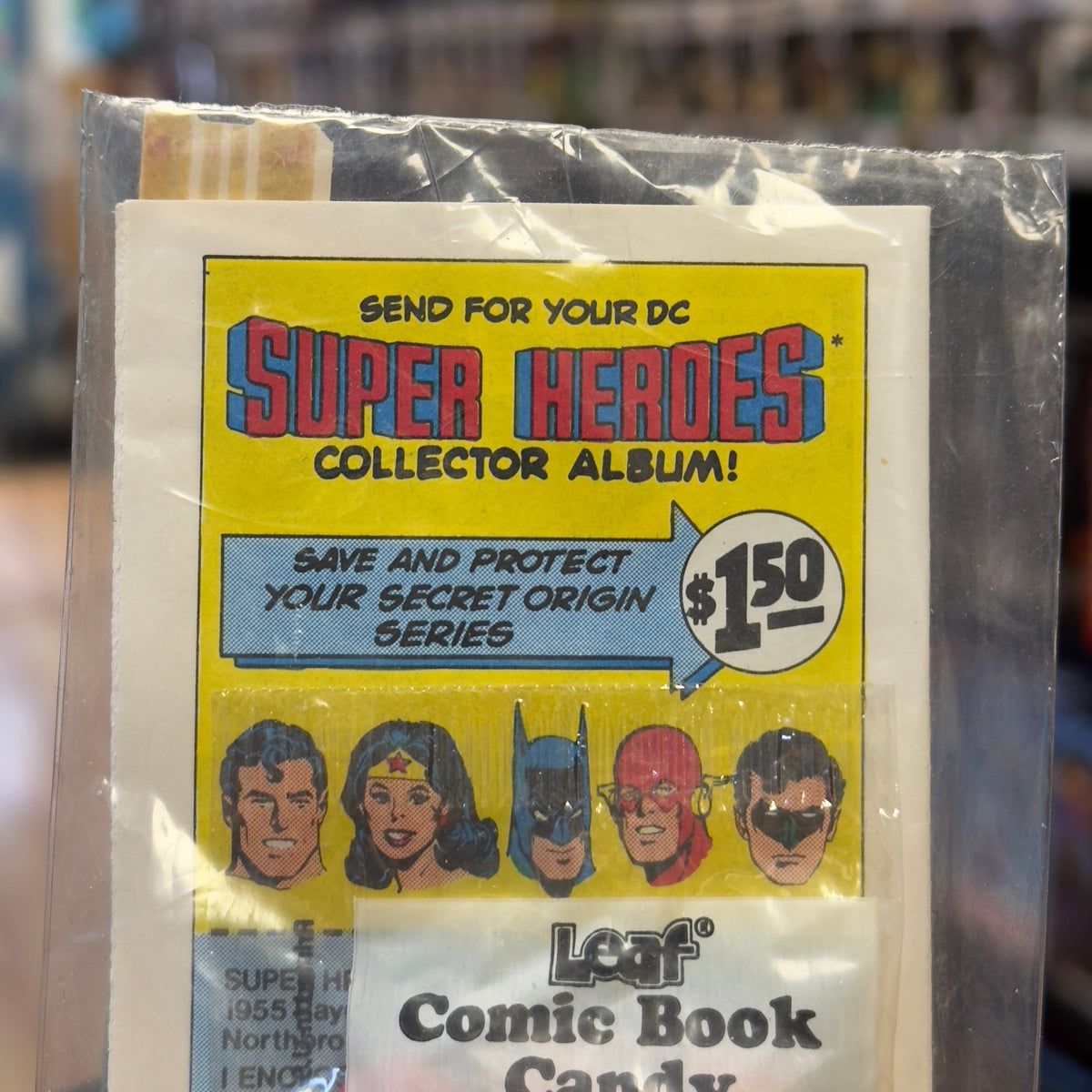 Hawkman Secret Origin Comic Book Candy (Vintage DC Comics, Leaf) Sealed