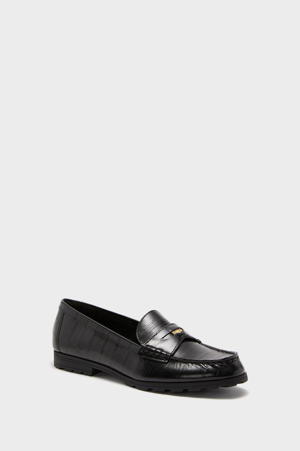 Black Penny Lug Loafers