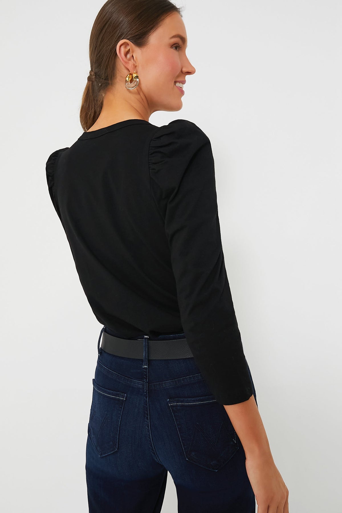 Black Vesty Long Sleeve Crewneck
