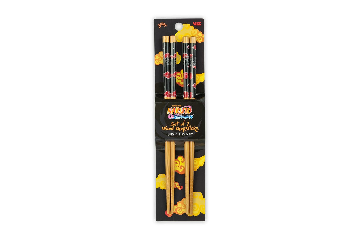 Naruto Shippuden Akatsuki Red Rain Cloud Bamboo Chopsticks | Includes 2 Sets