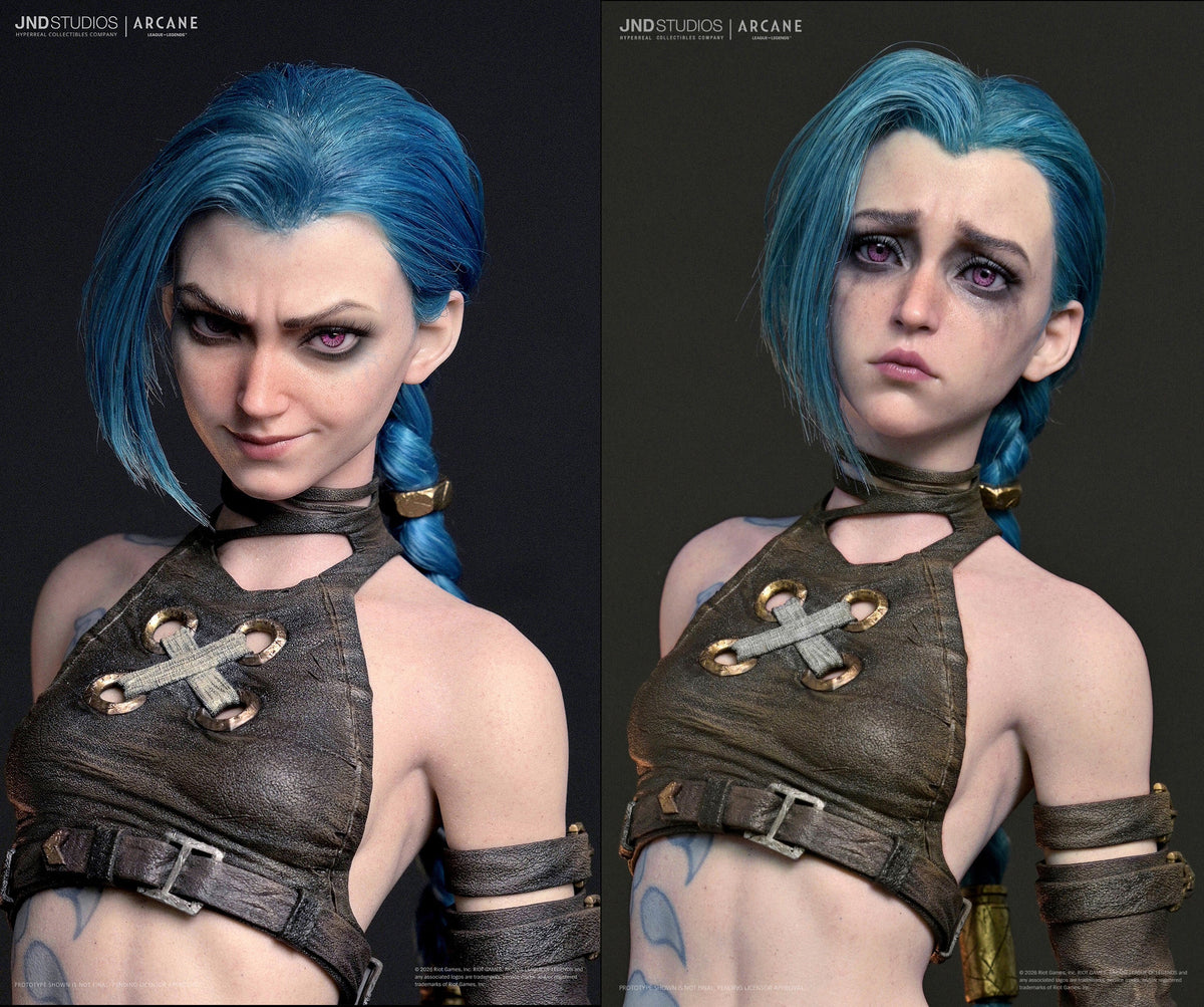 League of Legends Arcane: Jinx with 2 Head Variants 1/3 Scale Hyper Real