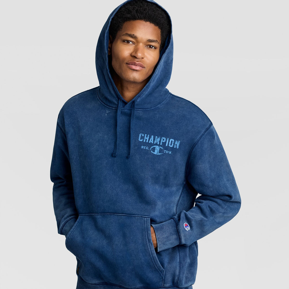 Mineral Wash Pullover Hoodie, C Patch Logo