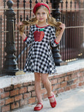 Apple Shine Sequin Scoop Back Plaid Dress