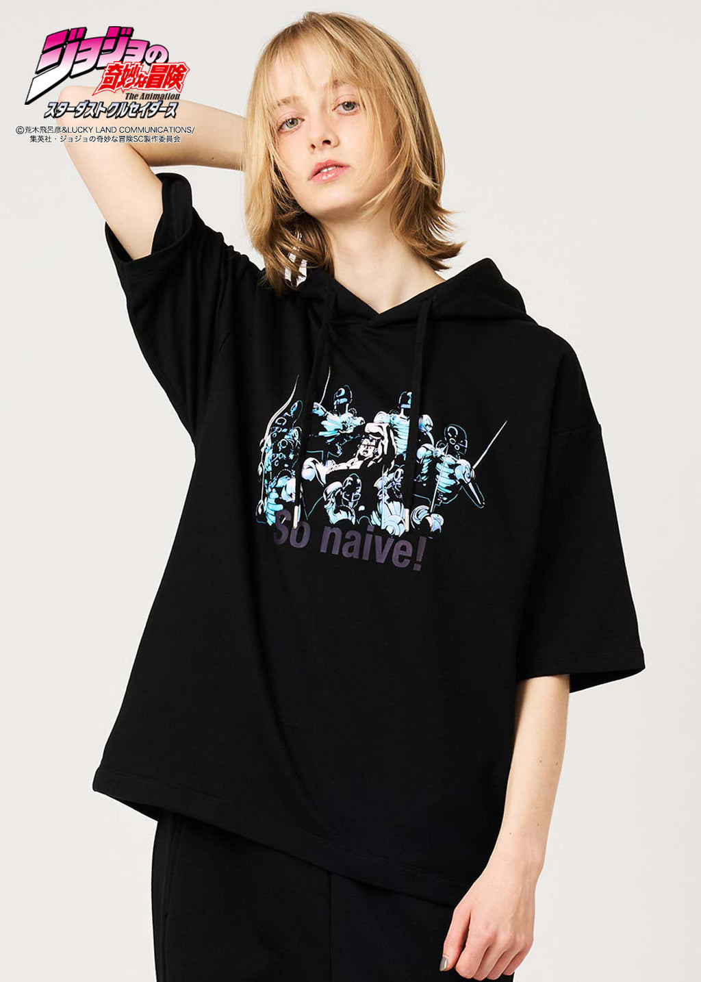 JoJo's Bizarre Adventure x Graniph Fashion Collection - Jean Pierre Polnareff Oversized Short-Sleeve Hoodie