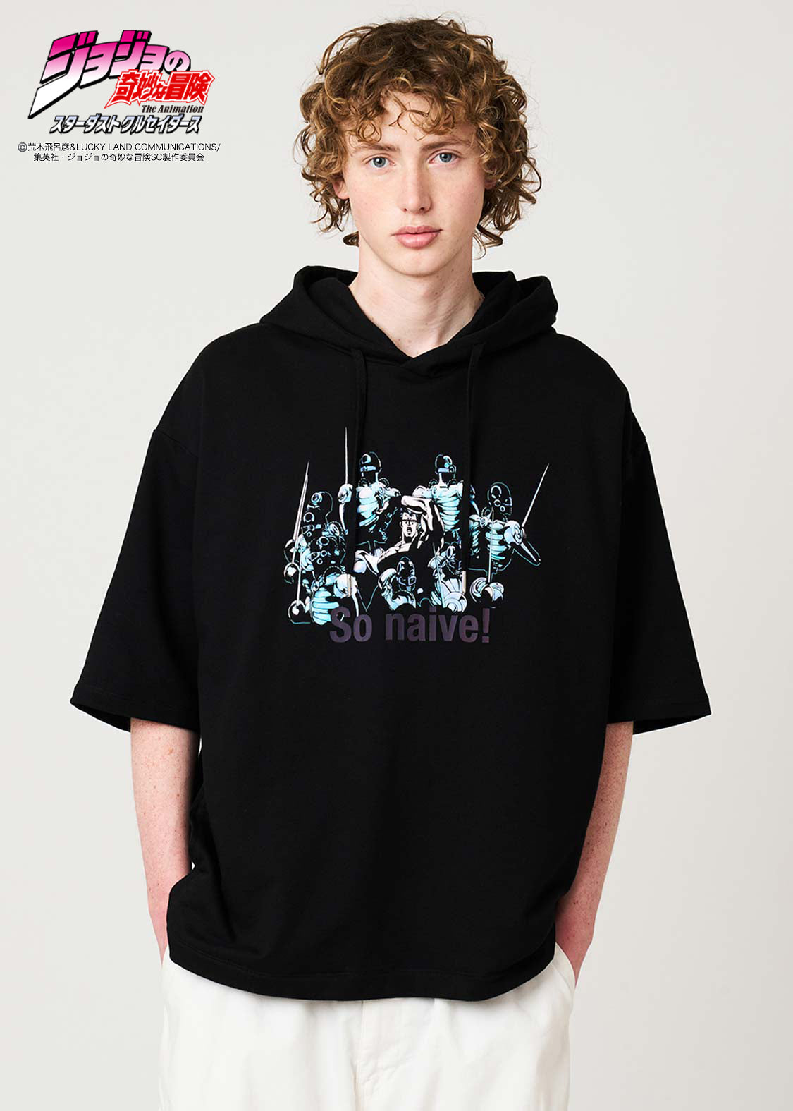 JoJo's Bizarre Adventure x Graniph Fashion Collection - Jean Pierre Polnareff Oversized Short-Sleeve Hoodie
